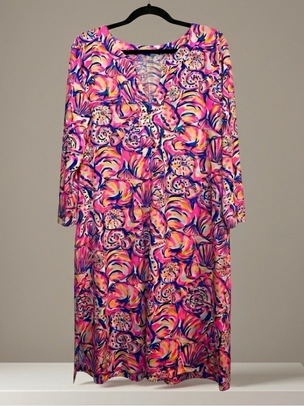 NWT Lilly Pulitzer Shell Of A Time Riva Starfish Dress Pink Orange Size XL